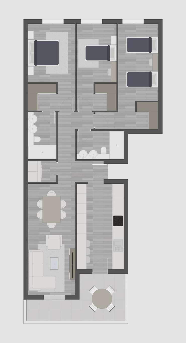 3 Bedroom Floor Plan